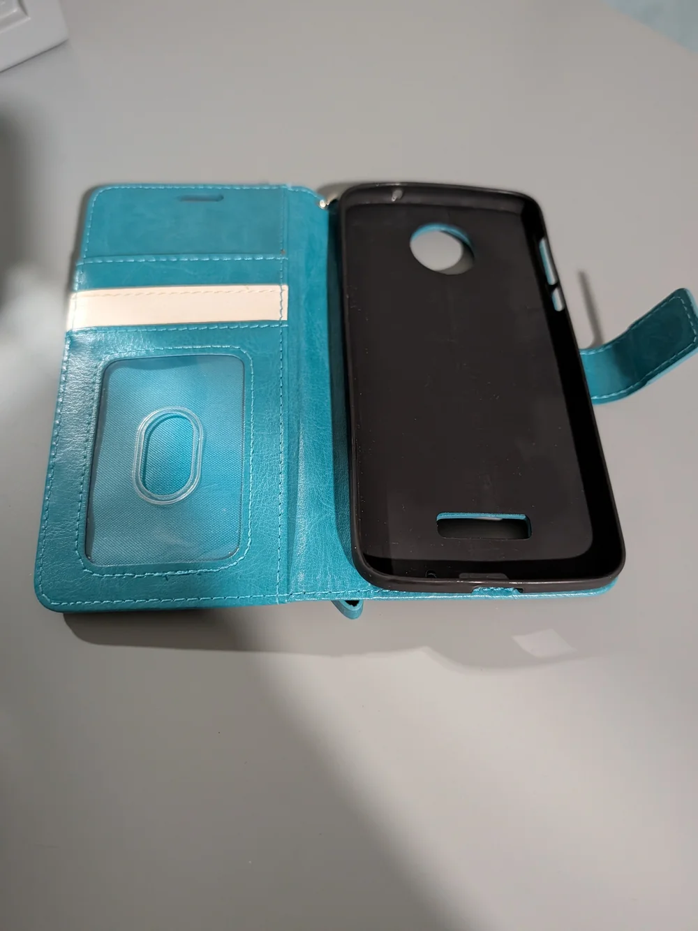 Turquoise Wallet Phone Case Folio with Wrist Strap
